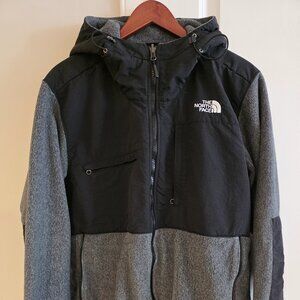 Men's North Face Denali hooded fleece jacket Large gray